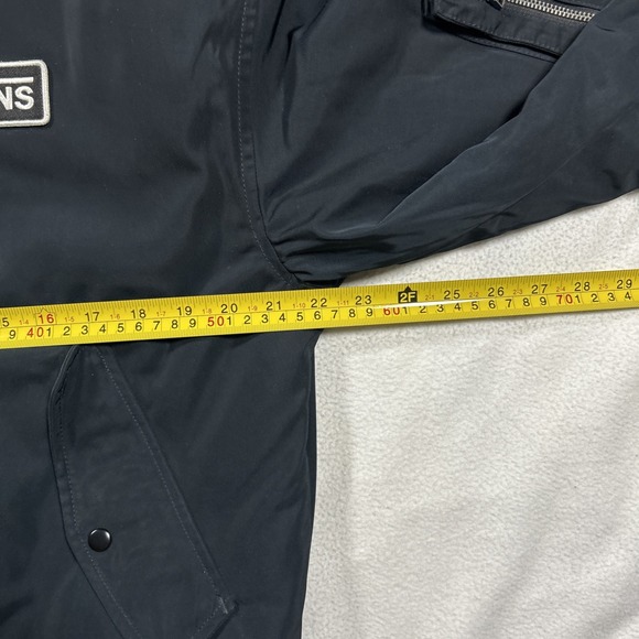 Vans Full Zip Jacket Bomber Hood Large Black Orange Skate - Picture 6 of 7